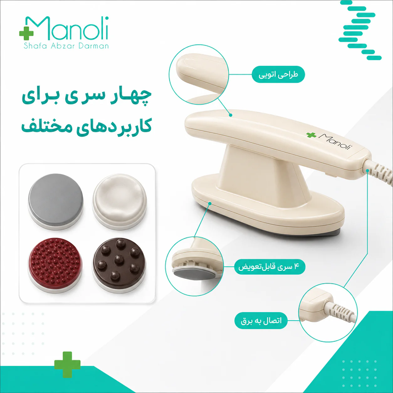 ماساژور فیزیوتراپی مادون قرمز منولی Manoli مدل 730 - تصویر 2